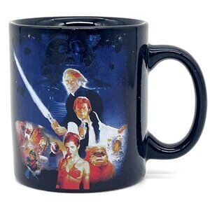 Star Wars Return Of The Jedi Coffee Cup Mug 2013 Lucasfilm Black Luke Han Leia